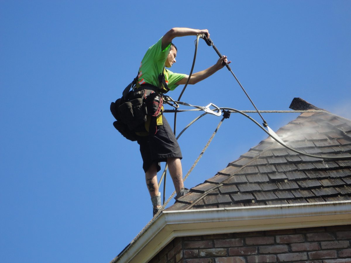 How to clean your roof without going up on the roof?